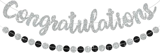 BEISHIDA Congratulations Banner Silver 2026 Graduation Banners, Grad Congrats by Beishida