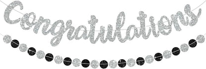 BEISHIDA Congratulations Banner Silver 2026 Graduation Banners, Grad Congrats by Beishida
