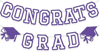 Congrats Grad Banner Graduation Party Banner Decoration Hanging Garland High by Unknown