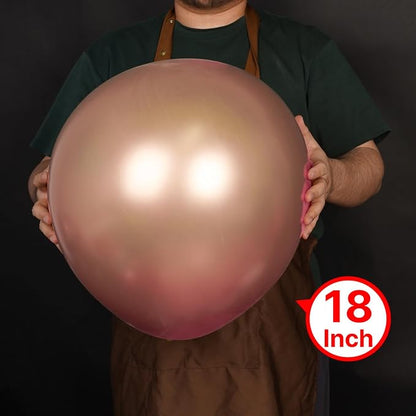 PartyWoo Rose Gold Balloons 20pcs Metallic Chrome Rose Gold Color | 18 Inch - Image 2