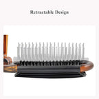 3-Pack Travel Hair Brush for Women, Mini Folding Hair Brush for Wet & Dry, Ultrasoft Small Pocket Mirror Brush for All Hair Types