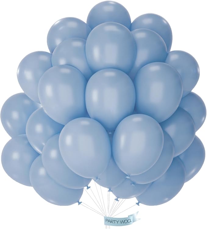 PartyWoo Dusty Blue Balloons 50pcs Slate Blue Boho Neutral Color | 12 Inch by PartyWoo