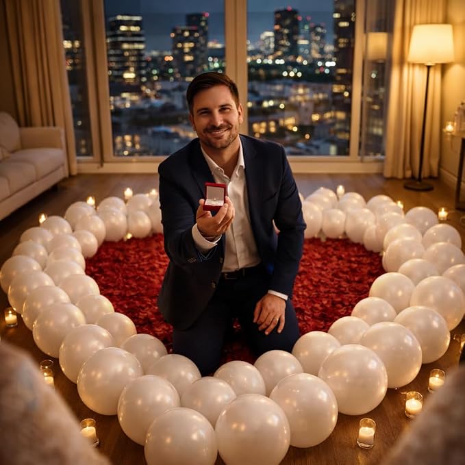 White Balloons 100 Pack, Latex Party Balloons, 12 Inch Round Helium Balloon - Image 6