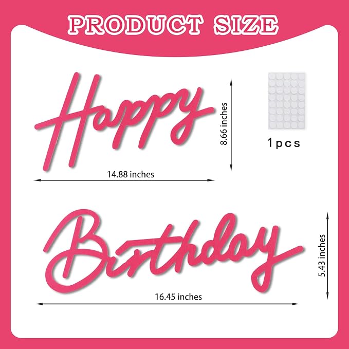 TONIFUL Happy Birthday Sign for Backdrop - Image 2