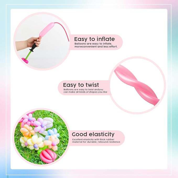 Long Balloons - Pink 260 Balloons - Image 6