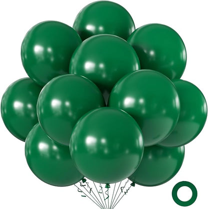 Dark Green Balloons 18 Inch 24 Pack Matte Helium Latex Round Balloons by KALOR