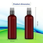 Empty Amber Color Hair Root Comb Applicator Bottle with Comb Cap for applying Hair Oil, Shampoo & Hair Dye, Refillable, Leak Proof, Reusable Multipurpose Use - 100 ml Pack of 4