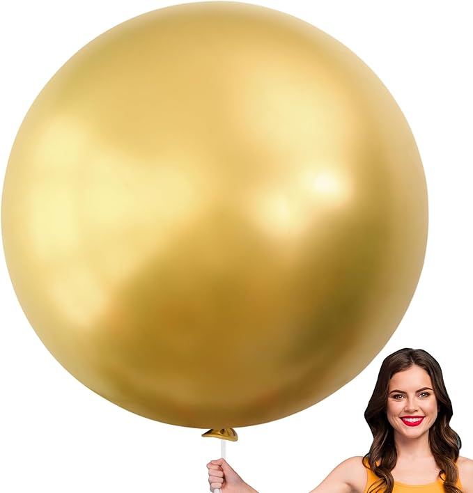 RUBFAC Gold Giant Balloons 6Pack 36 Inch Jumbo Large Latex Balloons by RUBFAC