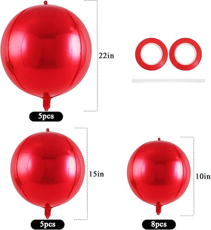 18 Pcs Foil Balloons Shiny Round Balloons Set Large Balloon Garland Arch - Image 4