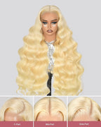 24 InchWear And Go Glueless 613 9x6 HD lace front wig Human Hair Pre Plucked Pre Cut For Beginners Human Hair 180% Density Body Wave Lace Front Wigs No Glue Pre Cut 3 Seconds To Wear Glueless Wig