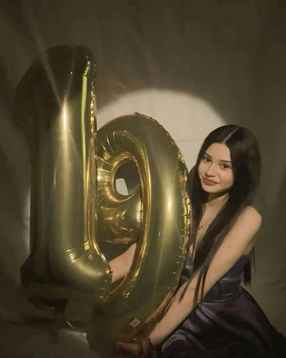 Champagne Gold Number 9 Balloon 40 inch, Balloon numbers party supplies - Image 4