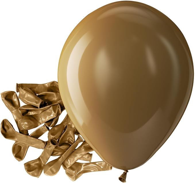 Bezente Brown Balloons Latex Matte Party Balloons 150 Pack 5 inch Small | Light by Bezente
