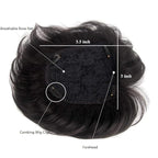H&Bwig toupee for men, Short Toppers Hairpiece Clip in Hair Extensions for Covering White Loss Hair Toupee (Natrual Black), include Mens toupee tape