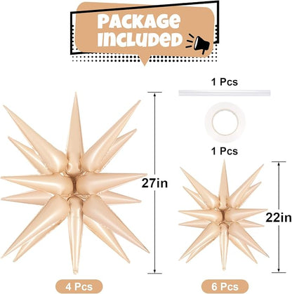 10 Pcs Star Balloons Explosion Balloons Foil Cone Balloon Magic - Image 2