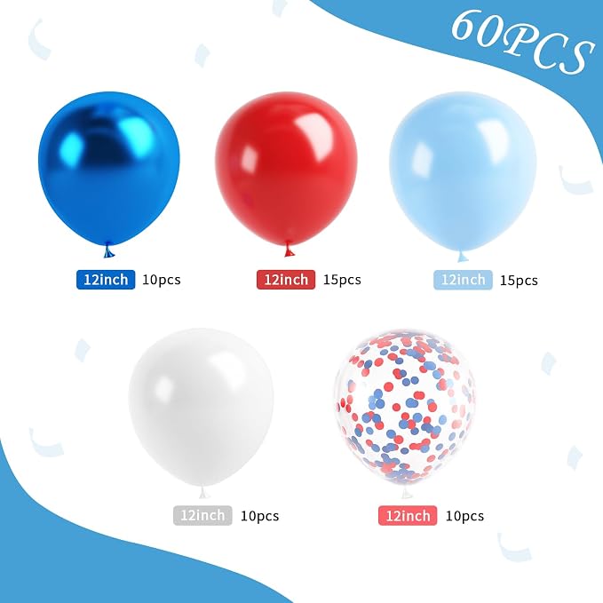 Red Blue White Balloons - Image 2