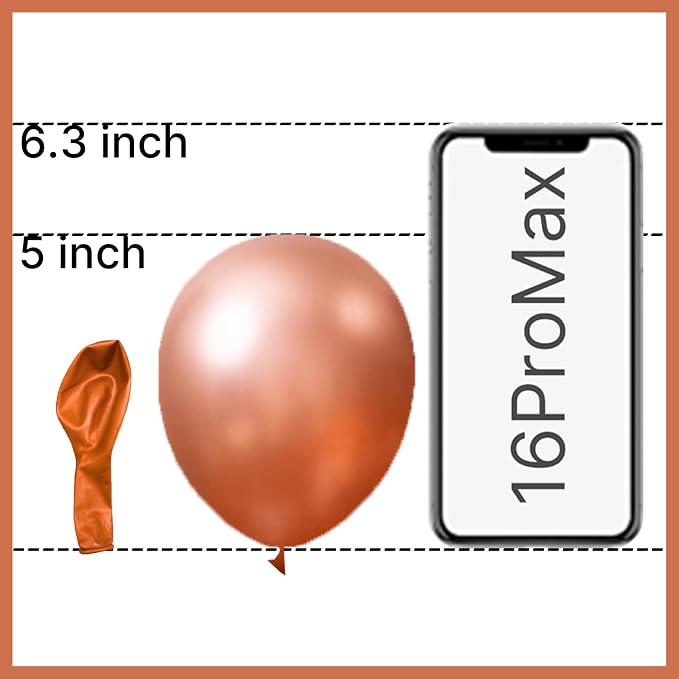 PartyWoo Rose Gold Balloons 50pcs Metallic Chrome Rose Gold Color | 5 Inch - Image 2
