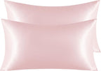 NTBAY 2 Pack Satin King Pillowcases for Hair and Skin, Luxurious and Silky Pillow Cases with Envelope Closure, 20x36 Inches, Light Pink