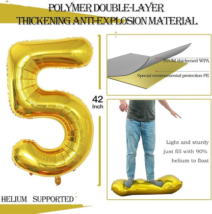 Number 50 Balloons for 50th Birthday Party Decorations, 42 Inch Jumbo Foil - Image 2