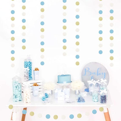 Light-Dusty Blue Beige-Gold Boho Party-Decorations - 64Ft Men Boy Birthday - Image 4
