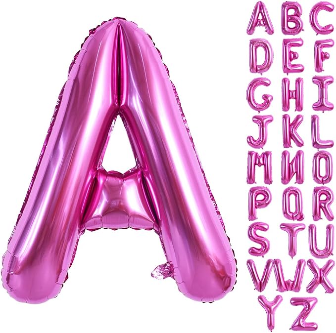 TONIFUL 40 Inch Large Rose Red Letter A Balloons Giant Alphabet Hot Pink Letter by TONIFUL