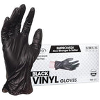 ForPro Disposable Vinyl Gloves, Black, Industrial Grade, Powder-Free, Latex-Free, Non-Sterile, Food Safe, 2.75 Mil. Palm, 3.9 Mil. Fingers, X-Large, 100-Count