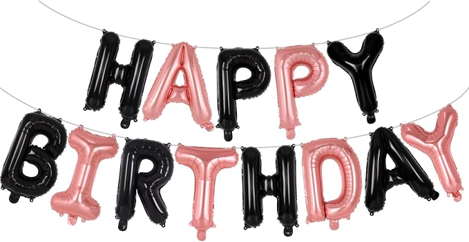 Happy Birthday Balloons Banner, Foil Balloon Personalized Name Letters Balloons by TOTAFAM