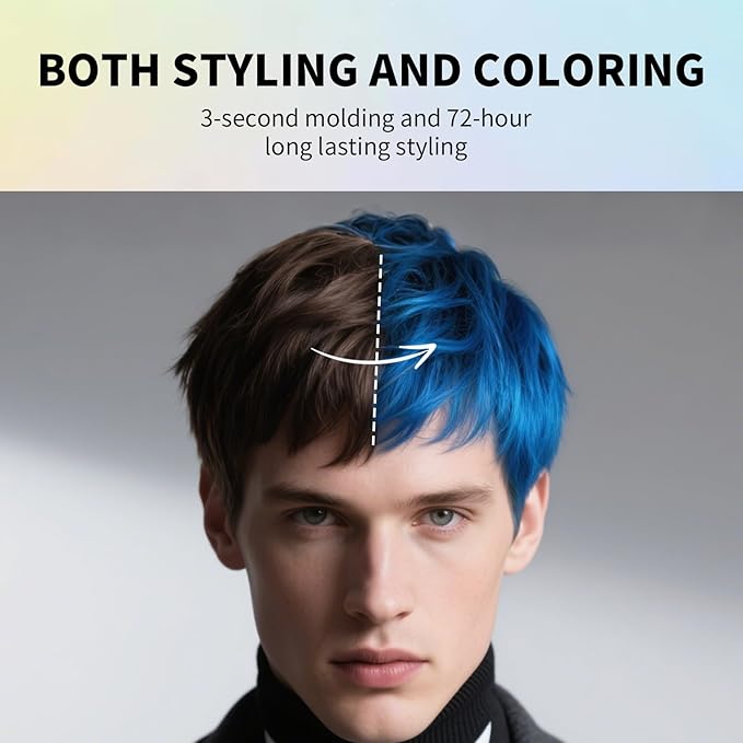 SEVICH Temporary Hair Color Wax Black for Kids Women Men,Natural Instant Hair Wax Color,Premium Non Greasy,Easy to Wash,Travel Size,Perfect for Halloween, Children's Day,Cosplay & Parties,50g