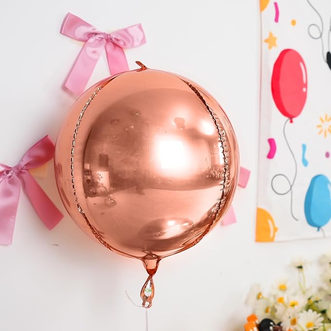 12Pcs Rose Gold Round Foil Balloons, Metallic Rose Foil Balloon - Image 6