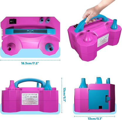 Electric Balloon Pump, Portable Electric Air Balloon Pump Dual Nozzle Air - Image 6