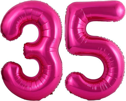 40 Inch Hot Pink 35 Balloons Giant Number 35 Balloons Hot Pink 35 Birthday by LHOAVWE