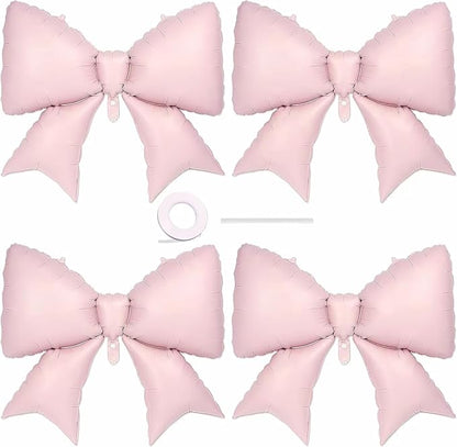 4 Pcs Giant Pink Bow Balloons for Birthday Party | 38 Inch Foil Bow Party by Unknown