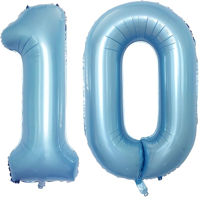 Number 10 Balloons for 10th Birthday Party Decorations, 42 Inch Jumbo Foil by GOER