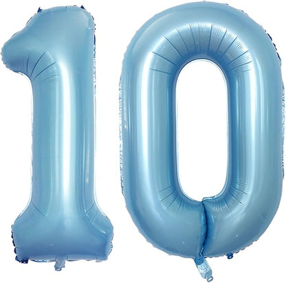 Number 10 Balloons for 10th Birthday Party Decorations, 42 Inch Jumbo Foil by GOER
