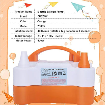 Electric Balloon Pump 600W, Fast Balloon Blower - Image 5