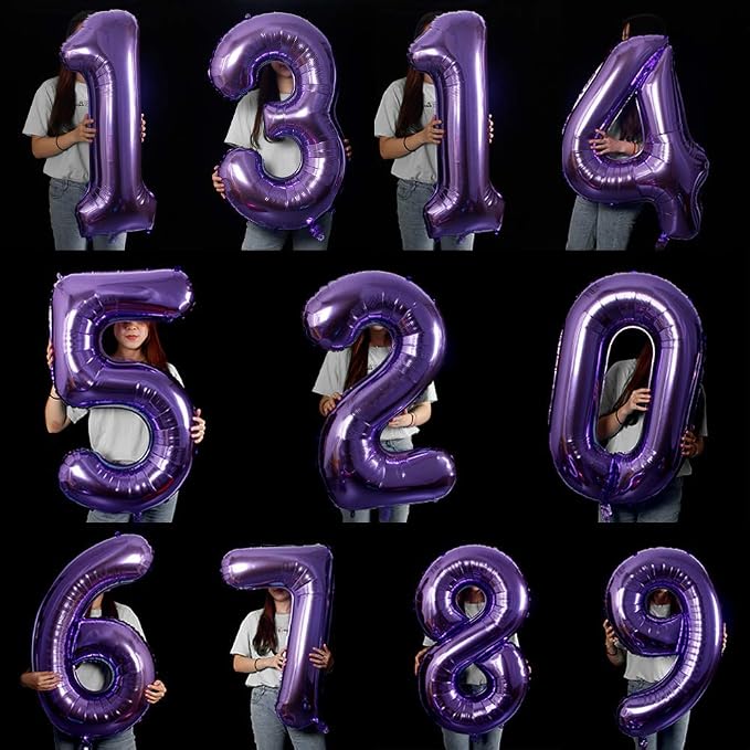 40 Inch Jumbo Purple Number 1 Balloon Giant Balloons Prom Balloons Helium Foil - Image 4
