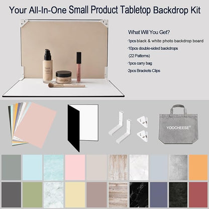Yoocheese Photo Backdrop for Product Photography, 16.5×11.7in Compact Kit | - Image 2