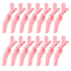 Ondder 14 Pcs Pink Alligator Hair Clips for Styling Sectioning Large Pro Salon Hair Clips Barber for Coloring, Cutting, Sectioning Big Gator Clips Hair Styling Accessories for Women Men Girls