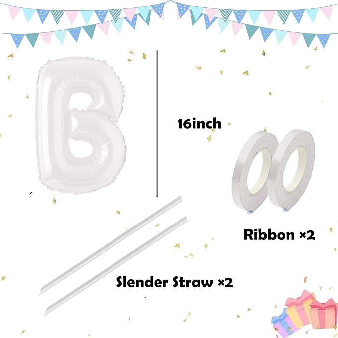 Letter Balloons 16 Inch Mylar Foil Alphabet Letter A-Z Balloons Set - Image 3