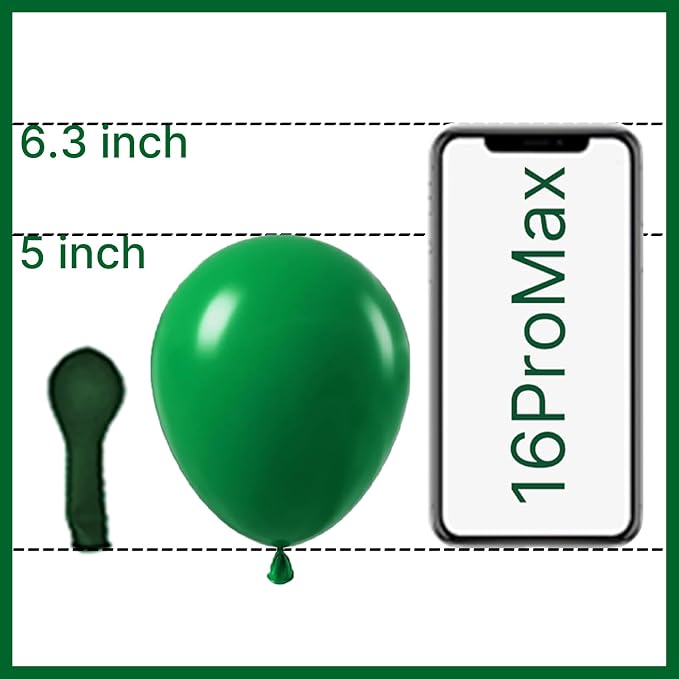 PartyWoo Dark Green Balloons 100pcs Emerald Forest Green Color | 5 Inch Balloons - Image 2