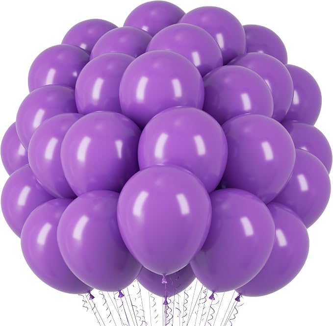 Voircoloria 66pcs Purple Latex Party Balloons, 12inch | by Voircoloria