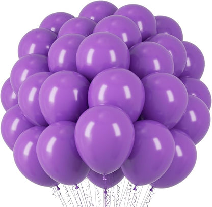 Voircoloria 66pcs Purple Latex Party Balloons, 12inch | by Voircoloria