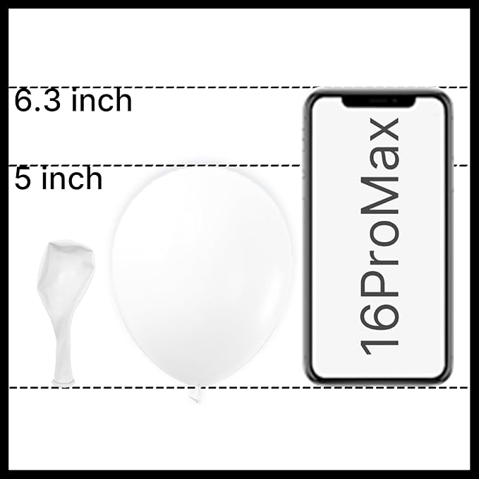 PartyWoo White Balloons 100pcs Matte Balloons White Latex Helium 5 Inch | - Image 2