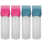 ELANE 4 Pack Hair Oiler Comb Bottle,Root Comb Applicator Bottle for Hair Oil Scalp Hair Oiling Applicator(Red+Green)