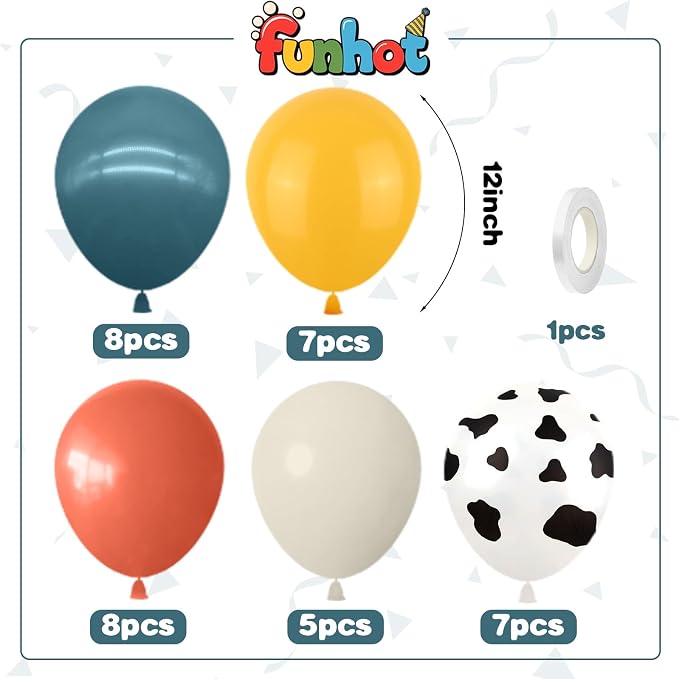 Retro Balloons for Baby Shower Birthday Party Decorations | 12-inch burnt orange - Image 2