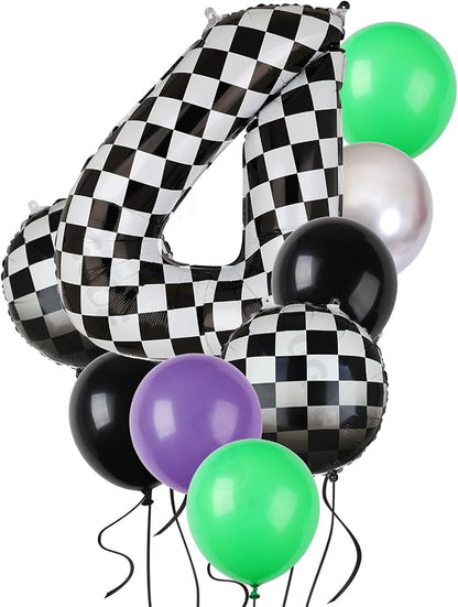 Monster Truck Birthday Party Theme 40 Inch Checkered Number Balloon 4 | by GGDE