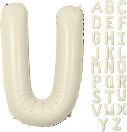 Letter Balloon 40Inch Cream White Big Alphabet Balloons Letter U | Giant Foil by YUNSHANGMO