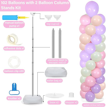 2 Sets Pastel Balloon Column Stand Kit - Image 2