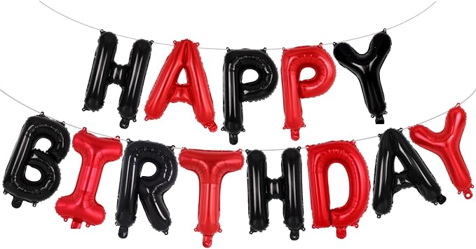 Happy Birthday Balloons Banner, Foil Balloon Personalized Name Letters Balloons by TOTAFAM