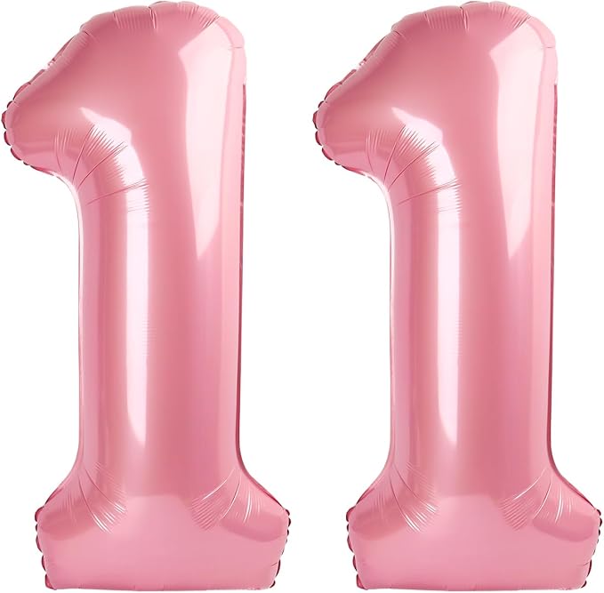11 Balloon - Pastel Pink Birthday Number Balloons, 40 Inch Decorations | Pastel by ALPHADELTAPI