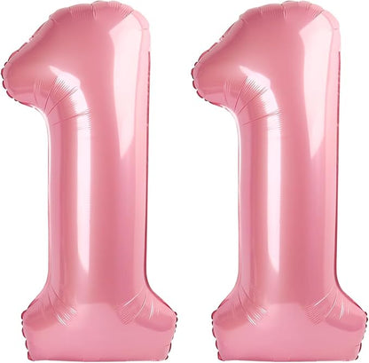 11 Balloon - Pastel Pink Birthday Number Balloons, 40 Inch Decorations | Pastel by ALPHADELTAPI